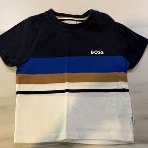 BOSS Kids' Colorblock T-Shirt - Black, Blue, White, and Brown